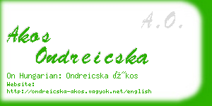 akos ondreicska business card